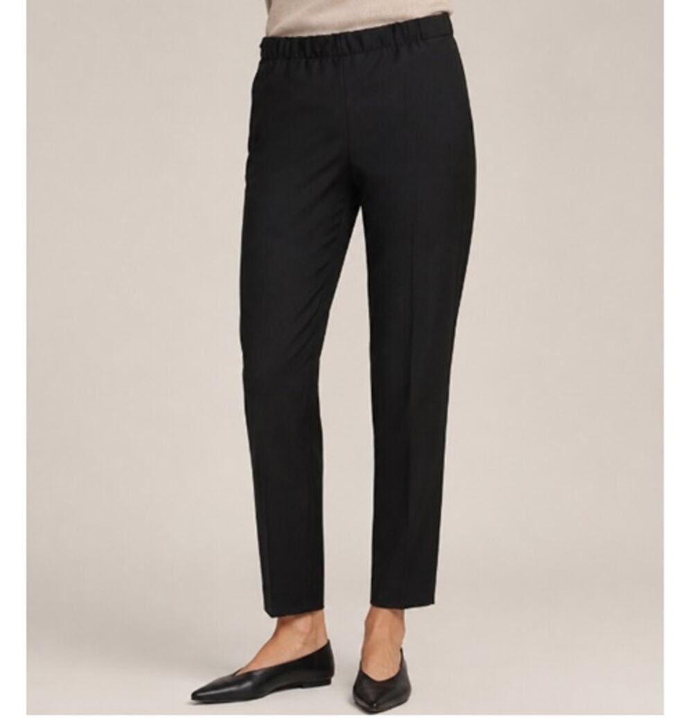 Lafayette 148 New York Tapered Pants Womens XL Black Pull-On Stretch Workwear